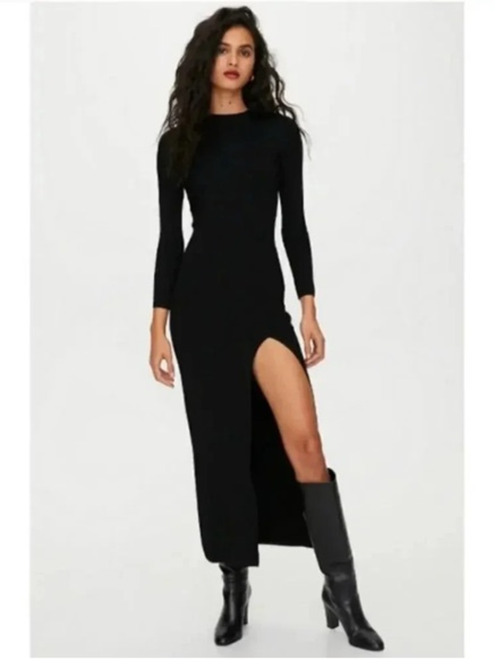 Aritzia Babaton Leopold Mockneck Maxi dress with slit size S